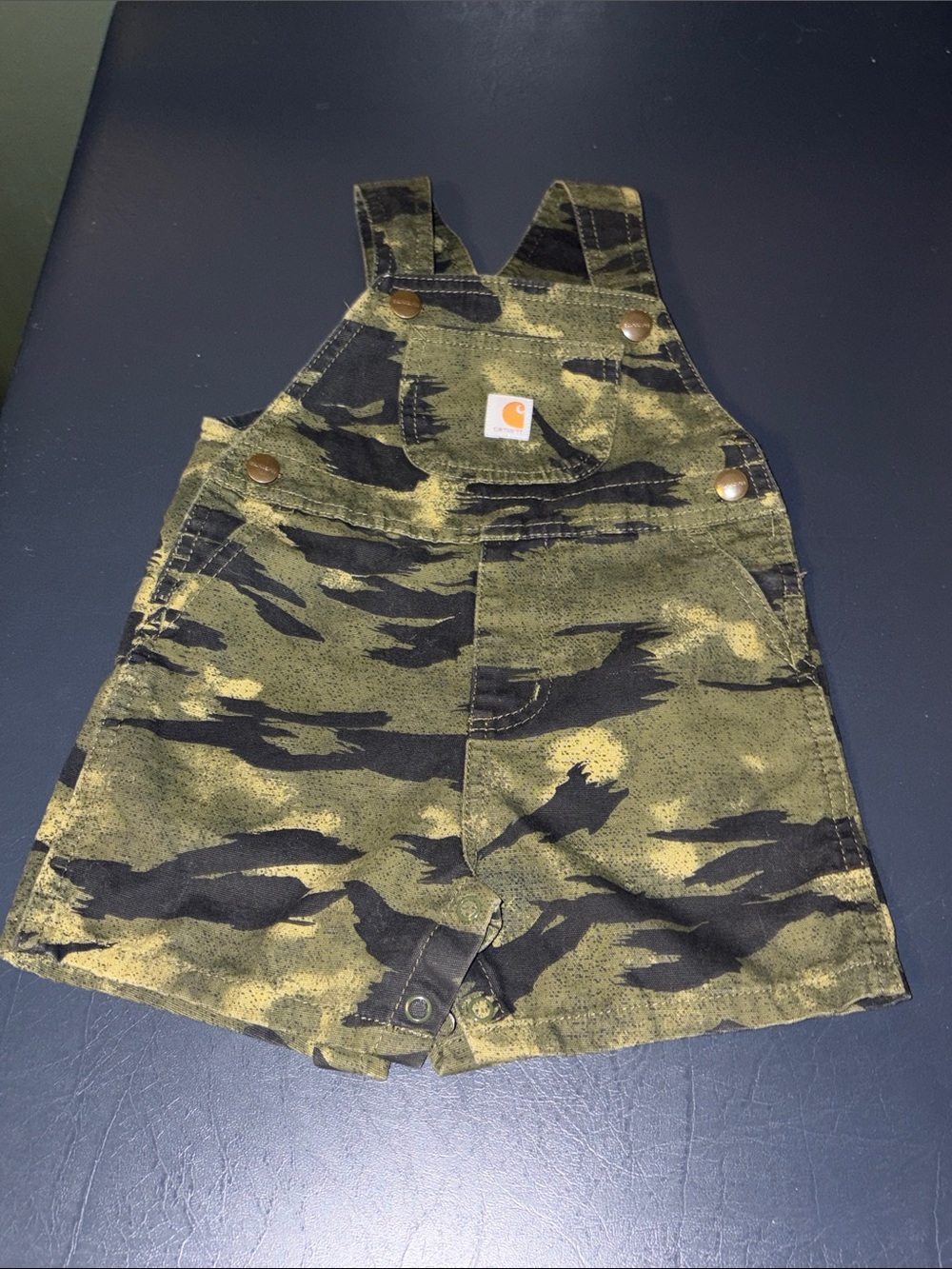 Carhartt Camo Shortalls Overalls Size 18M Baby Kids Green Black Shorts